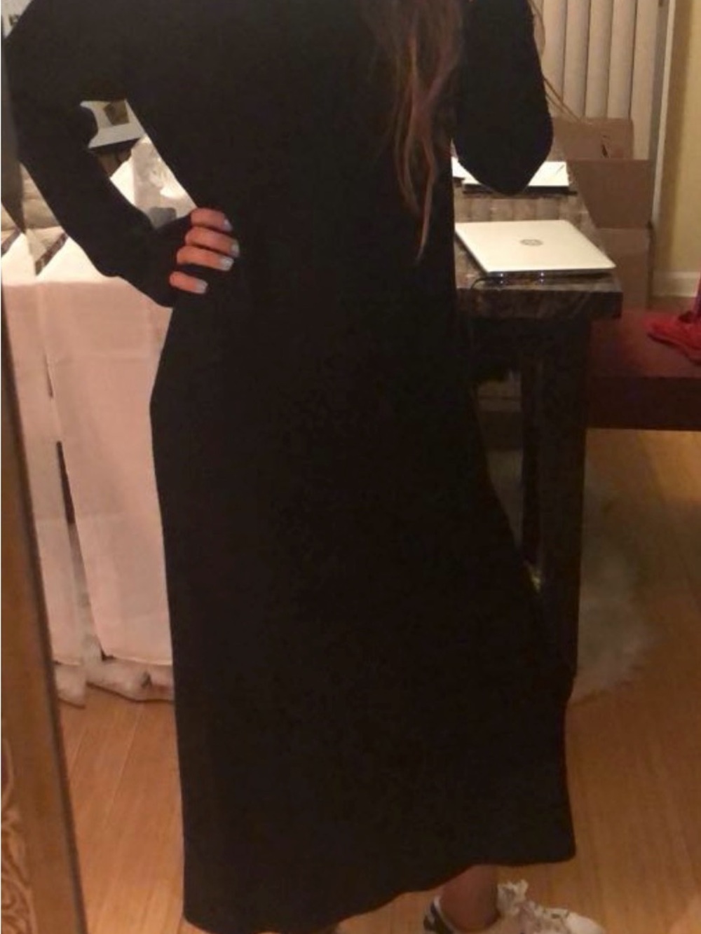 Classic Black Knit Maxi sweater dress - Picture 3 of 7